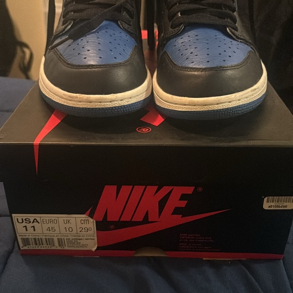 ((BLACK FRIDAY )) Air Jordan 1 Men’s Royal Blue High ((USED)) - Picture 2 of 3
